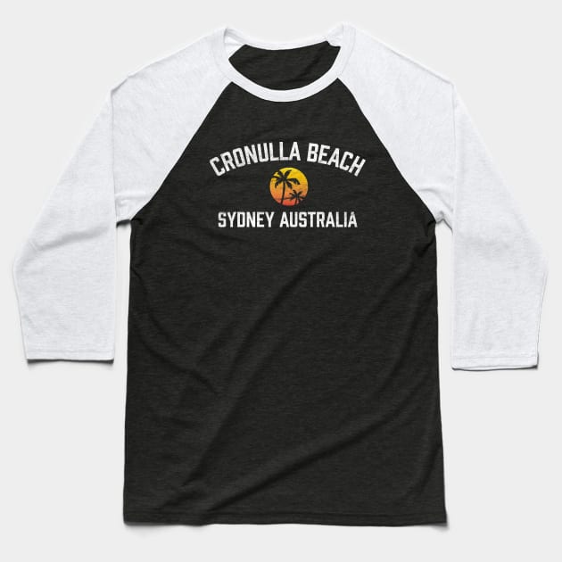 Cronulla Beach Sydney Australia NSW Sunset Palm Baseball T-Shirt by TGKelly